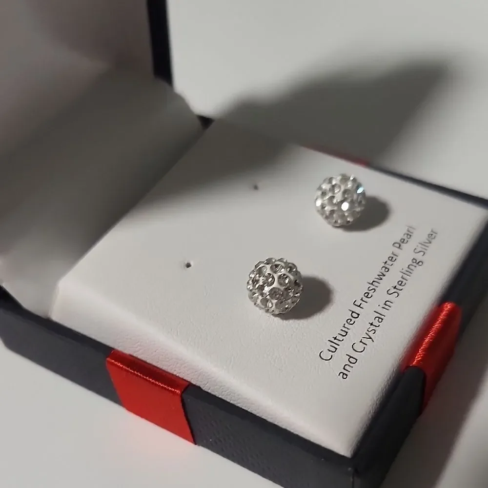 Sterling Silver Crystal Stud Earrings